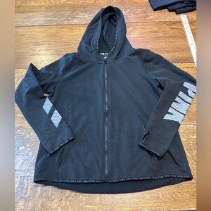 PINK‎ Victoria’s Secret full zip hoodie black sz large